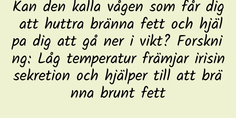 Kan den kalla vågen som får dig att huttra bränna fett och hjälpa dig att gå ner i vikt? Forskning: Låg temperatur främjar irisinsekretion och hjälper till att bränna brunt fett