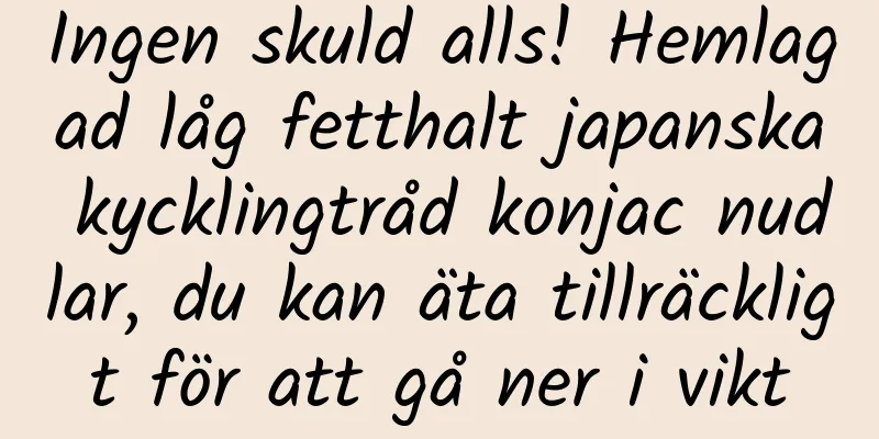 Ingen skuld alls! Hemlagad låg fetthalt japanska kycklingtråd konjac nudlar, du kan äta tillräckligt för att gå ner i vikt
