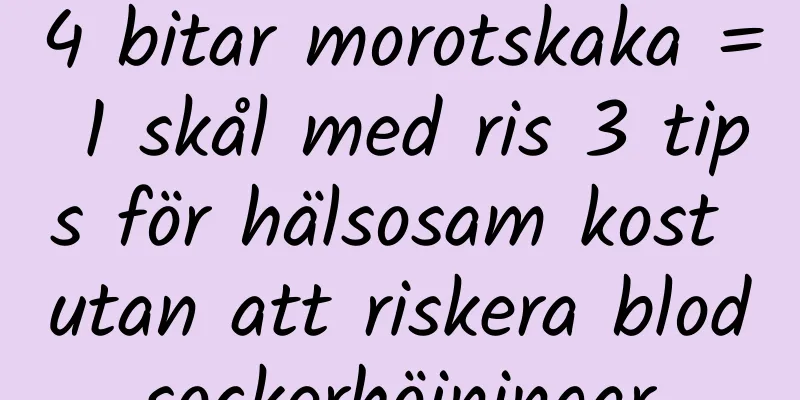 4 bitar morotskaka = 1 skål med ris 3 tips för hälsosam kost utan att riskera blodsockerhöjningar