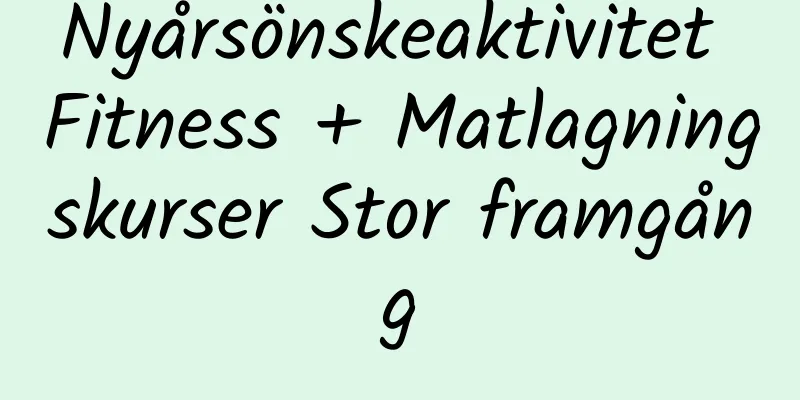 Nyårsönskeaktivitet Fitness + Matlagningskurser Stor framgång
