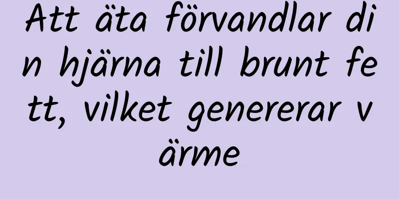 Att äta förvandlar din hjärna till brunt fett, vilket genererar värme