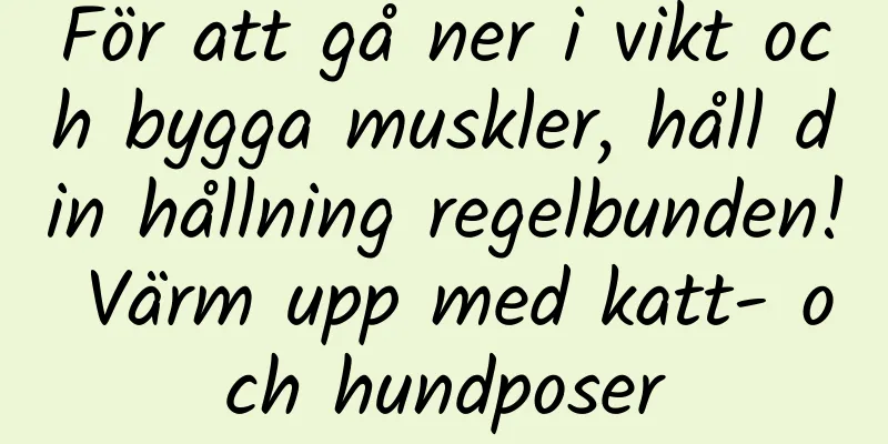 För att gå ner i vikt och bygga muskler, håll din hållning regelbunden! Värm upp med katt- och hundposer