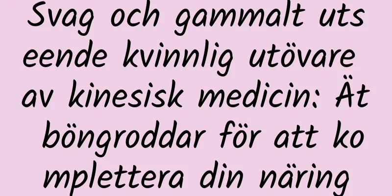 Svag och gammalt utseende kvinnlig utövare av kinesisk medicin: Ät böngroddar för att komplettera din näring