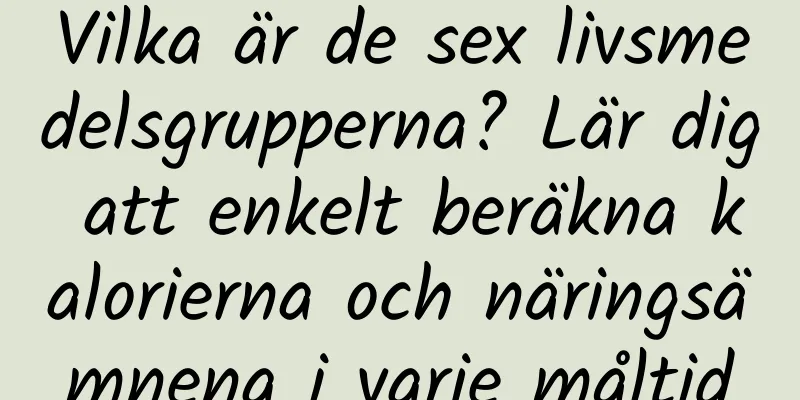 Vilka är de sex livsmedelsgrupperna? Lär dig att enkelt beräkna kalorierna och näringsämnena i varje måltid