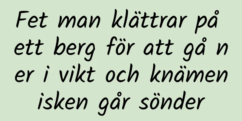 Fet man klättrar på ett berg för att gå ner i vikt och knämenisken går sönder
