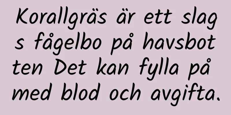 Korallgräs är ett slags fågelbo på havsbotten Det kan fylla på med blod och avgifta.