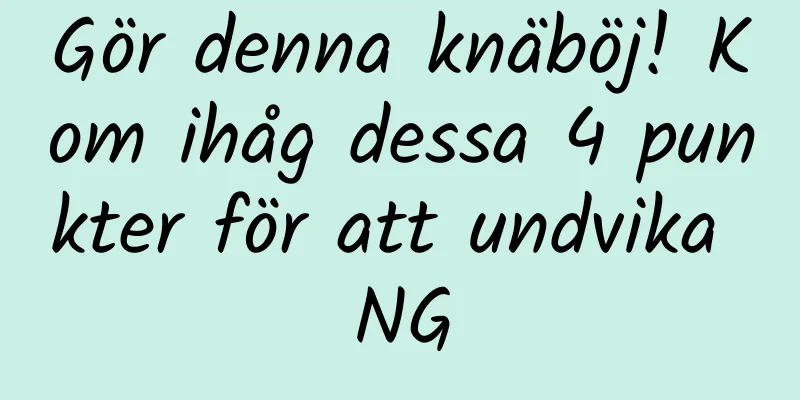 Gör denna knäböj! Kom ihåg dessa 4 punkter för att undvika NG