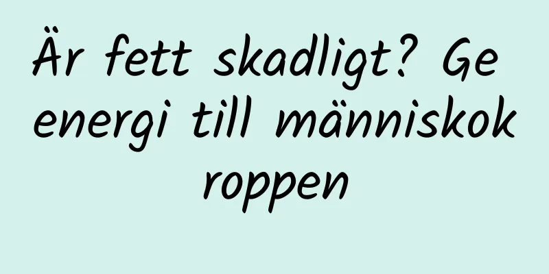 Är fett skadligt? Ge energi till människokroppen