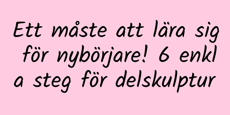 Ett måste att lära sig för nybörjare! 6 enkla steg för delskulptur