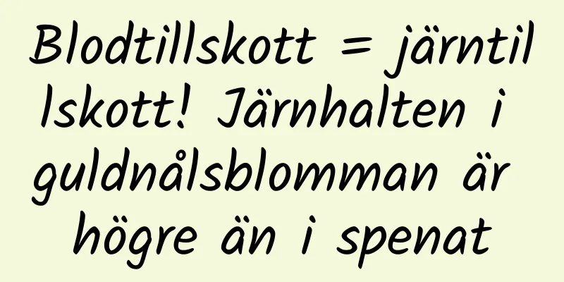 Blodtillskott = järntillskott! Järnhalten i guldnålsblomman är högre än i spenat