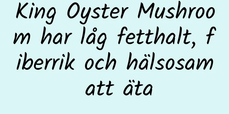 King Oyster Mushroom har låg fetthalt, fiberrik och hälsosam att äta