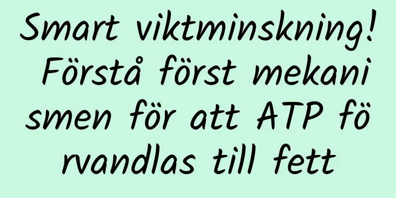 Smart viktminskning! Förstå först mekanismen för att ATP förvandlas till fett