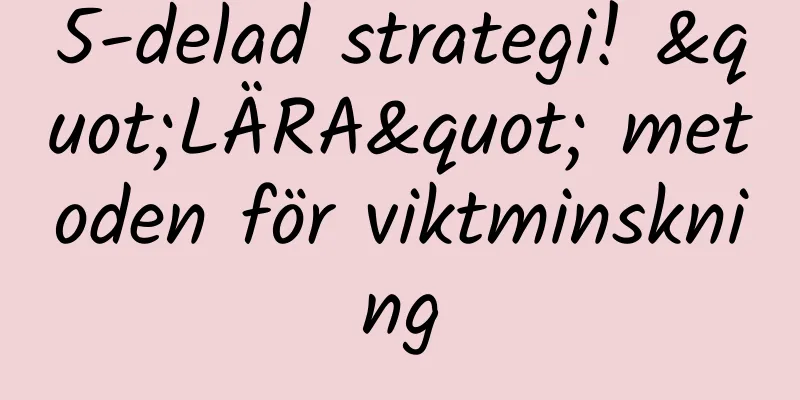 5-delad strategi! "LÄRA" metoden för viktminskning