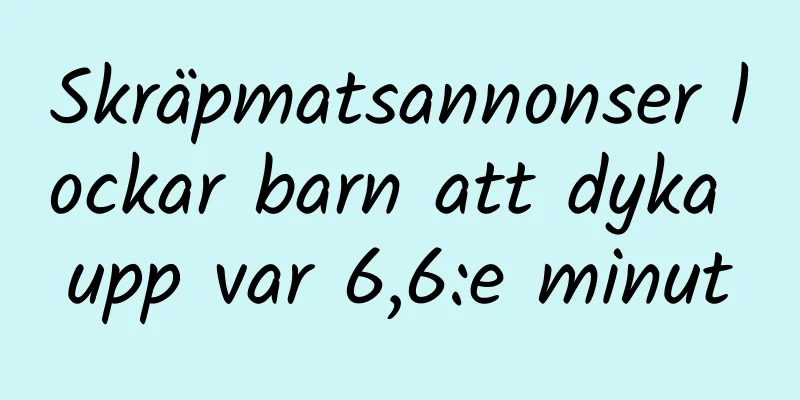 Skräpmatsannonser lockar barn att dyka upp var 6,6:e minut