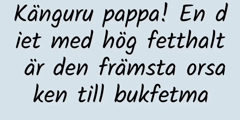 Känguru pappa! En diet med hög fetthalt är den främsta orsaken till bukfetma