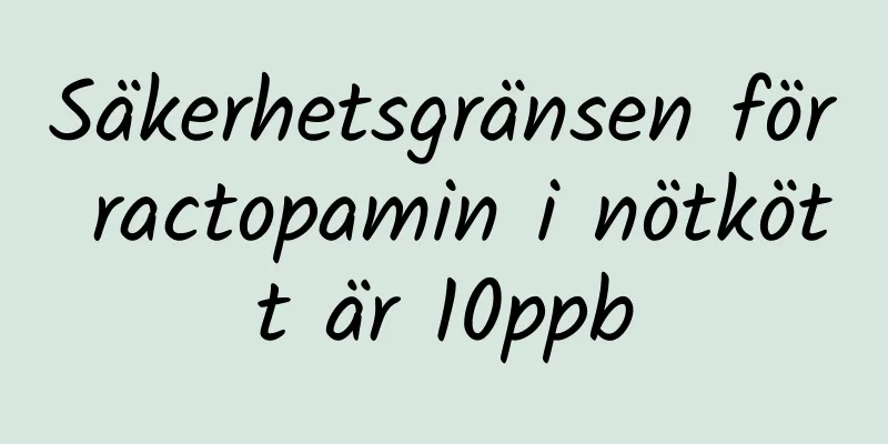 Säkerhetsgränsen för ractopamin i nötkött är 10ppb