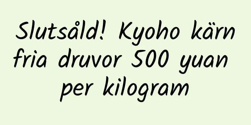 Slutsåld! Kyoho kärnfria druvor 500 yuan per kilogram