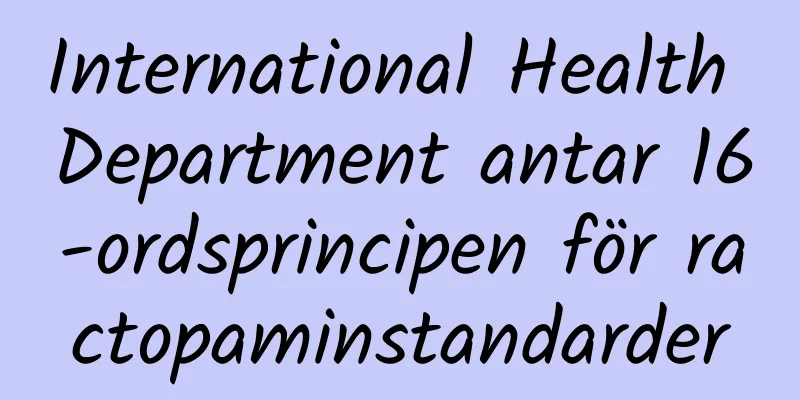 International Health Department antar 16-ordsprincipen för ractopaminstandarder