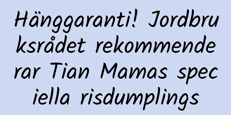 Hänggaranti! Jordbruksrådet rekommenderar Tian Mamas speciella risdumplings