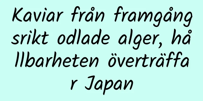 Kaviar från framgångsrikt odlade alger, hållbarheten överträffar Japan