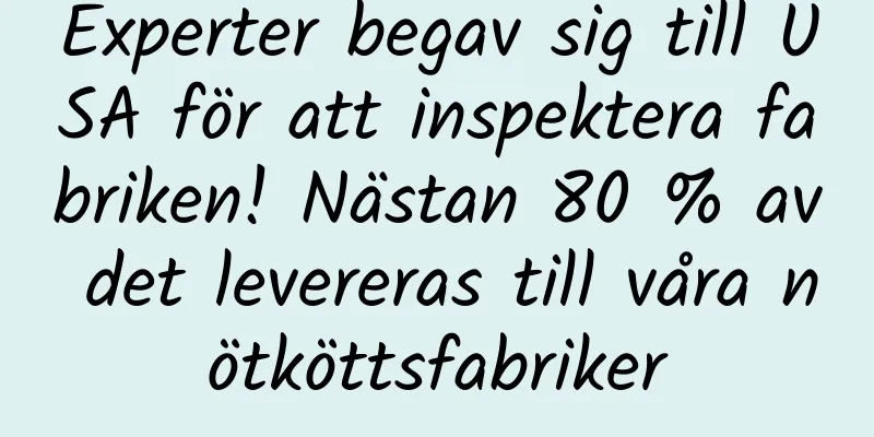 Experter begav sig till USA för att inspektera fabriken! Nästan 80 % av det levereras till våra nötköttsfabriker