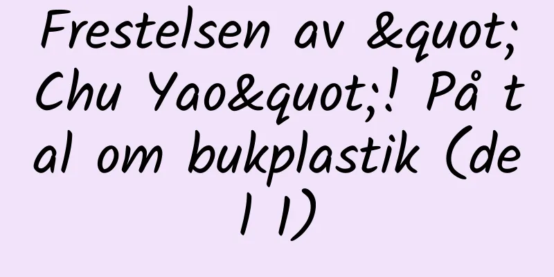 Frestelsen av "Chu Yao"! På tal om bukplastik (del 1)