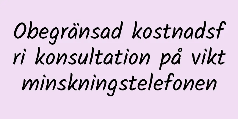 Obegränsad kostnadsfri konsultation på viktminskningstelefonen