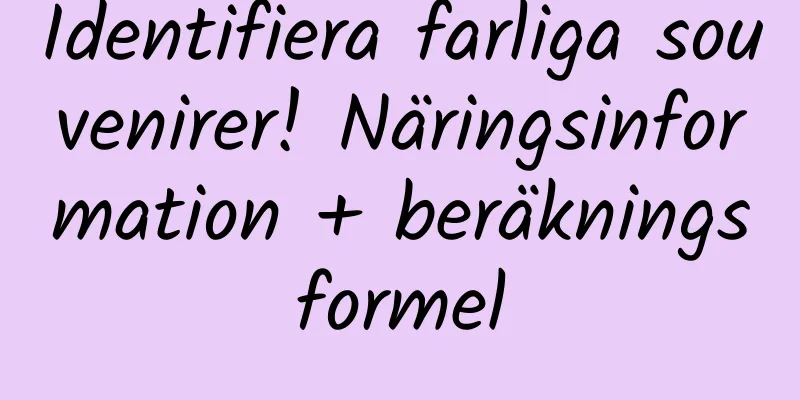 Identifiera farliga souvenirer! Näringsinformation + beräkningsformel