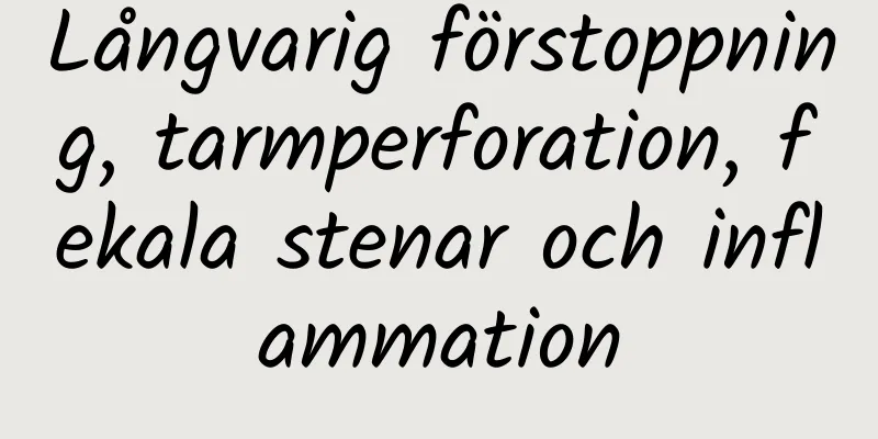 Långvarig förstoppning, tarmperforation, fekala stenar och inflammation