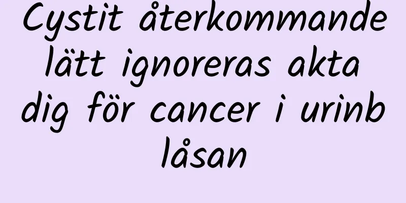 Cystit återkommande lätt ignoreras akta dig för cancer i urinblåsan