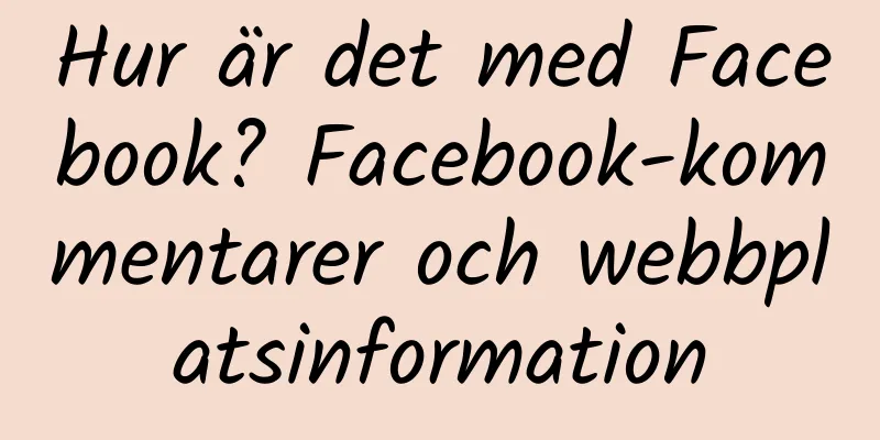 Hur är det med Facebook? Facebook-kommentarer och webbplatsinformation