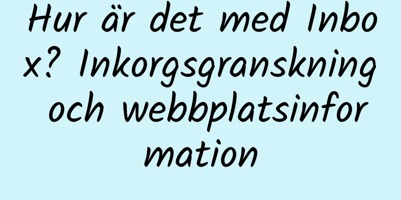 Hur är det med Inbox? Inkorgsgranskning och webbplatsinformation