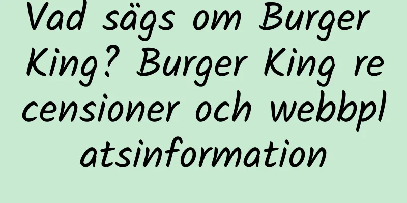 Vad sägs om Burger King? Burger King recensioner och webbplatsinformation