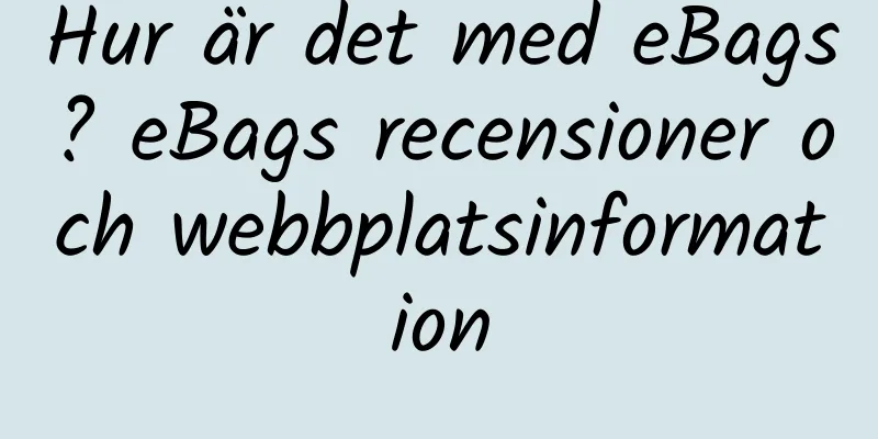Hur är det med eBags? eBags recensioner och webbplatsinformation