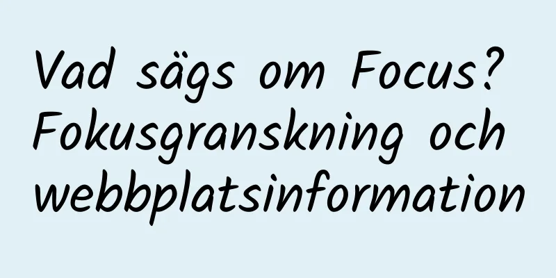 Vad sägs om Focus? Fokusgranskning och webbplatsinformation