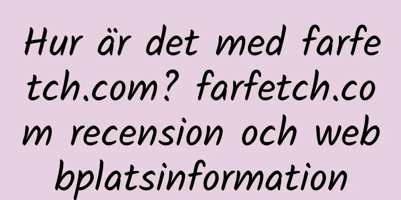 Hur är det med farfetch.com? farfetch.com recension och webbplatsinformation