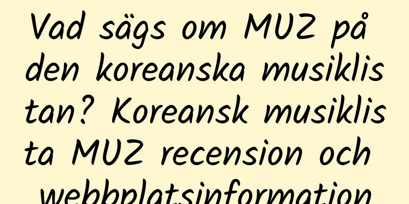 Vad sägs om MUZ på den koreanska musiklistan? Koreansk musiklista MUZ recension och webbplatsinformation