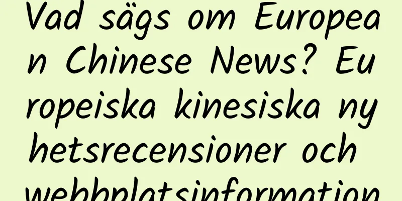 Vad sägs om European Chinese News? Europeiska kinesiska nyhetsrecensioner och webbplatsinformation