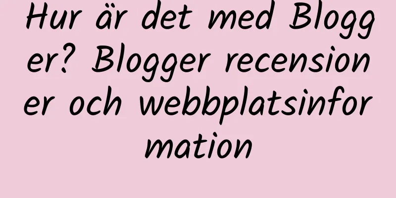 Hur är det med Blogger? Blogger recensioner och webbplatsinformation