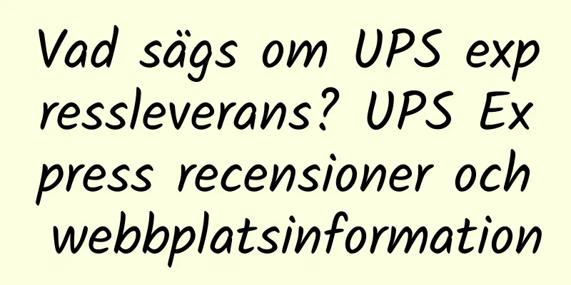 Vad sägs om UPS expressleverans? UPS Express recensioner och webbplatsinformation