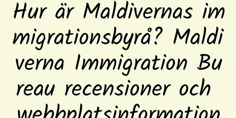 Hur är Maldivernas immigrationsbyrå? Maldiverna Immigration Bureau recensioner och webbplatsinformation