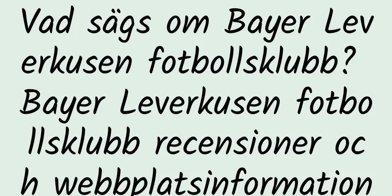 Vad sägs om Bayer Leverkusen fotbollsklubb? Bayer Leverkusen fotbollsklubb recensioner och webbplatsinformation