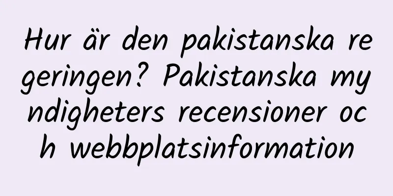 Hur är den pakistanska regeringen? Pakistanska myndigheters recensioner och webbplatsinformation
