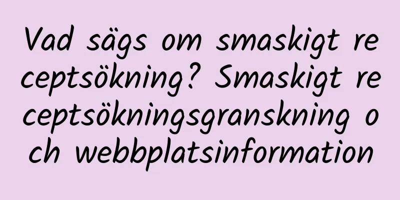 Vad sägs om smaskigt receptsökning? Smaskigt receptsökningsgranskning och webbplatsinformation