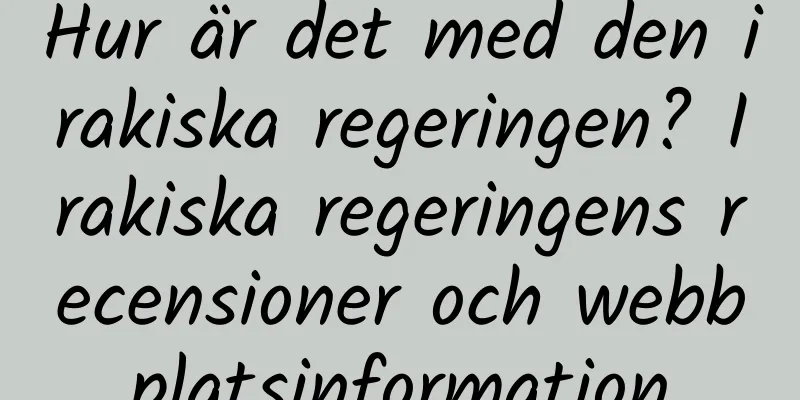 Hur är det med den irakiska regeringen? Irakiska regeringens recensioner och webbplatsinformation