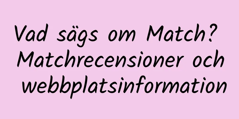 Vad sägs om Match? Matchrecensioner och webbplatsinformation