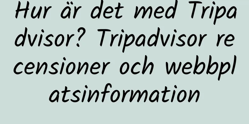 Hur är det med Tripadvisor? Tripadvisor recensioner och webbplatsinformation