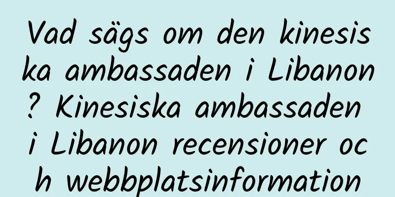 Vad sägs om den kinesiska ambassaden i Libanon? Kinesiska ambassaden i Libanon recensioner och webbplatsinformation
