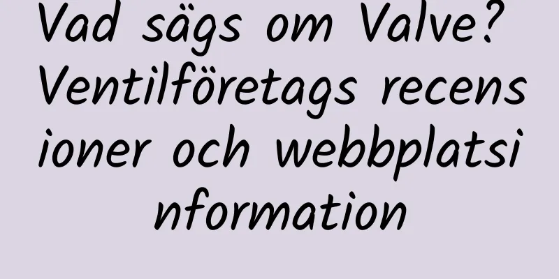 Vad sägs om Valve? Ventilföretags recensioner och webbplatsinformation