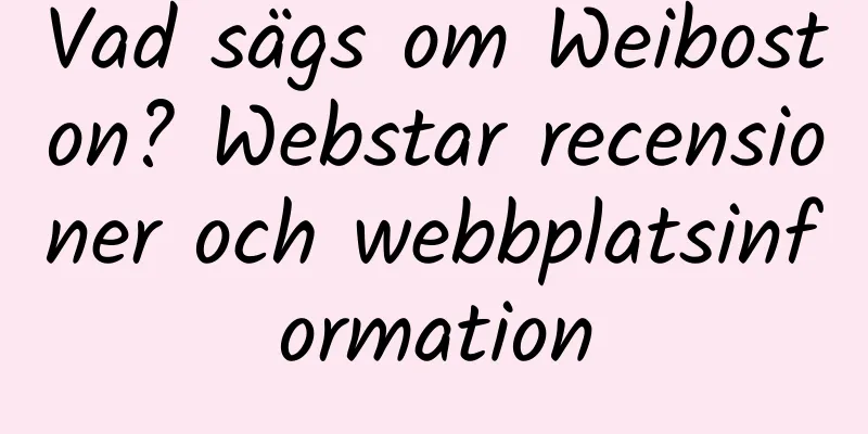 Vad sägs om Weiboston? Webstar recensioner och webbplatsinformation